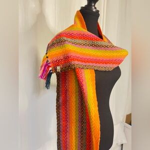 Vibrant Multicolor Peruvian Alpaca Scarf